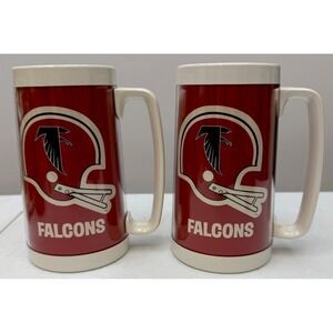 Atlanta Falcons Vintage Thermo Serv Mugs Set‎ Helmet NFL Insulated Cup